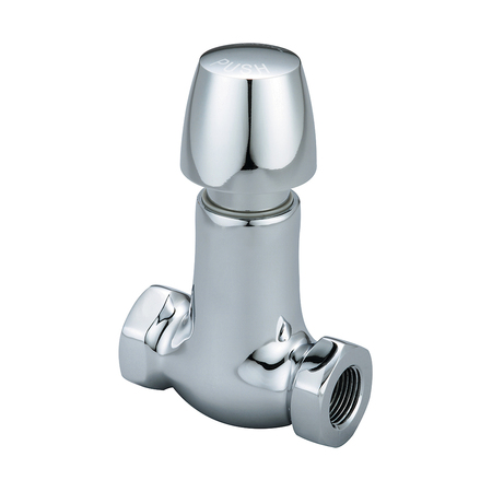 CENTRAL BRASS Slow-Close Straight Stop, NPT, Polished Chrome, Weight: 1.1 0336-N2-1/2